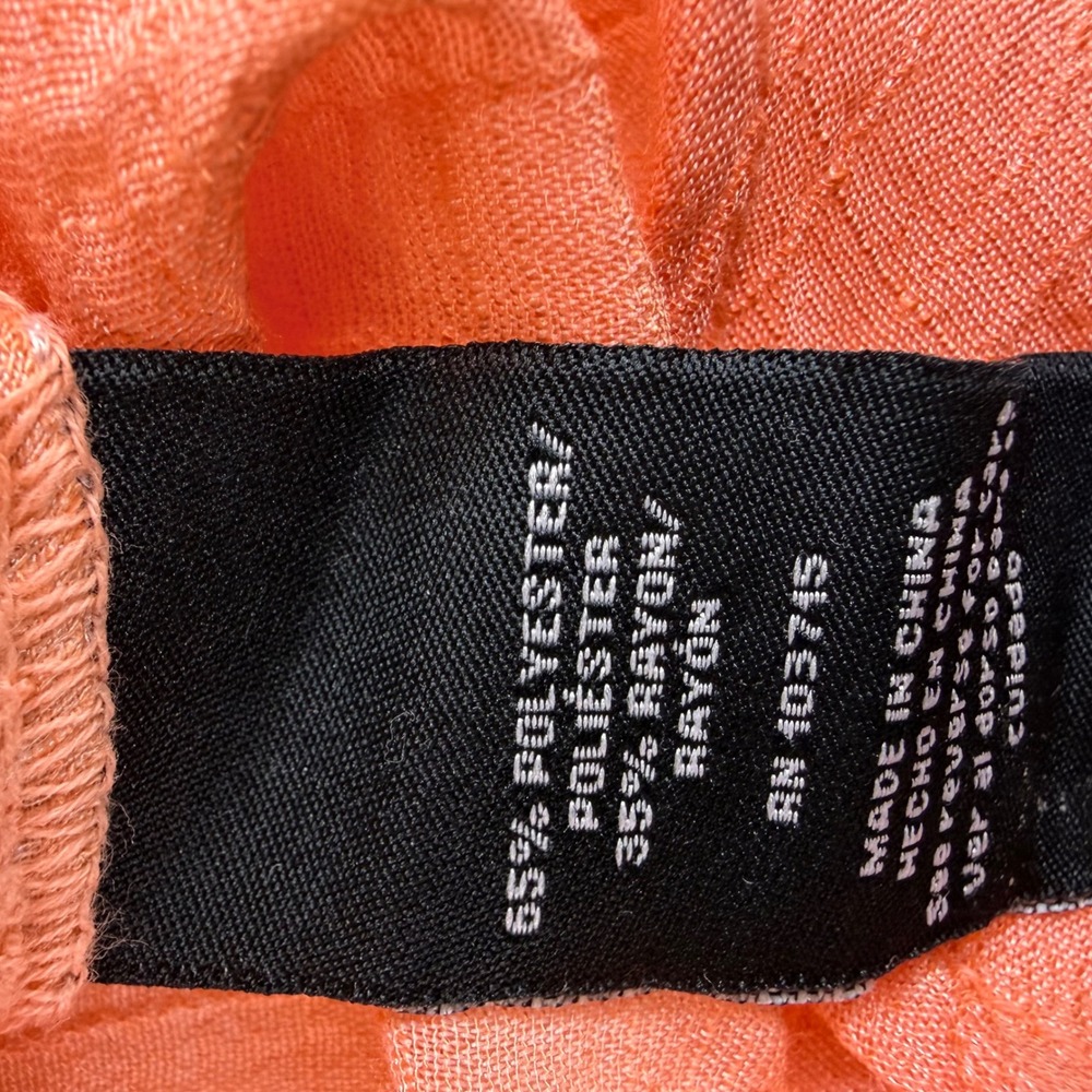 Zac & Rachel Poly Rayon Tunic Women Large White Orange Excellent Ombre Pintuck - Picture 7 of 7
